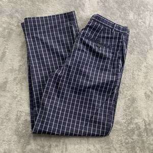 Vintage Polo Ralph Lauren Golf Pants Women's 12 Blue Windowpane Plaid Trousers